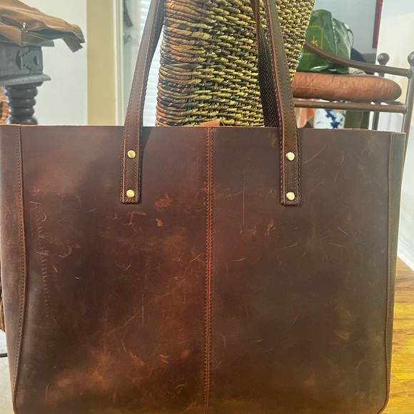 Brown Leather Tote Bag - Picture 1 of 10